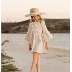 Rylee + Cru Cream Striped Kids Dress